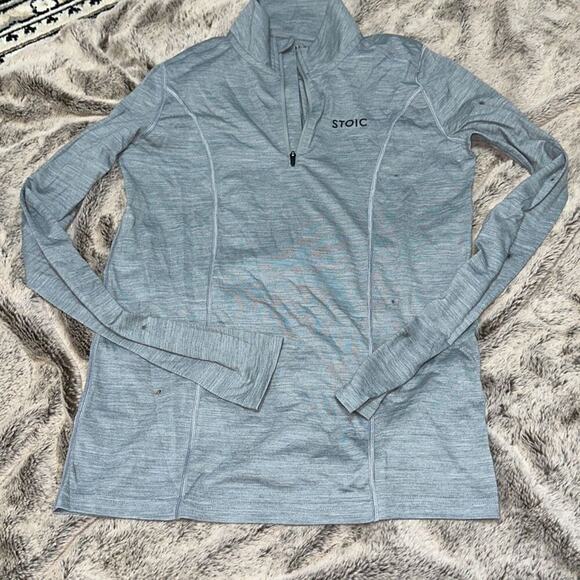 Stoic Gray Fitted Quarter Zip | Sz S - Picture 2 of 5